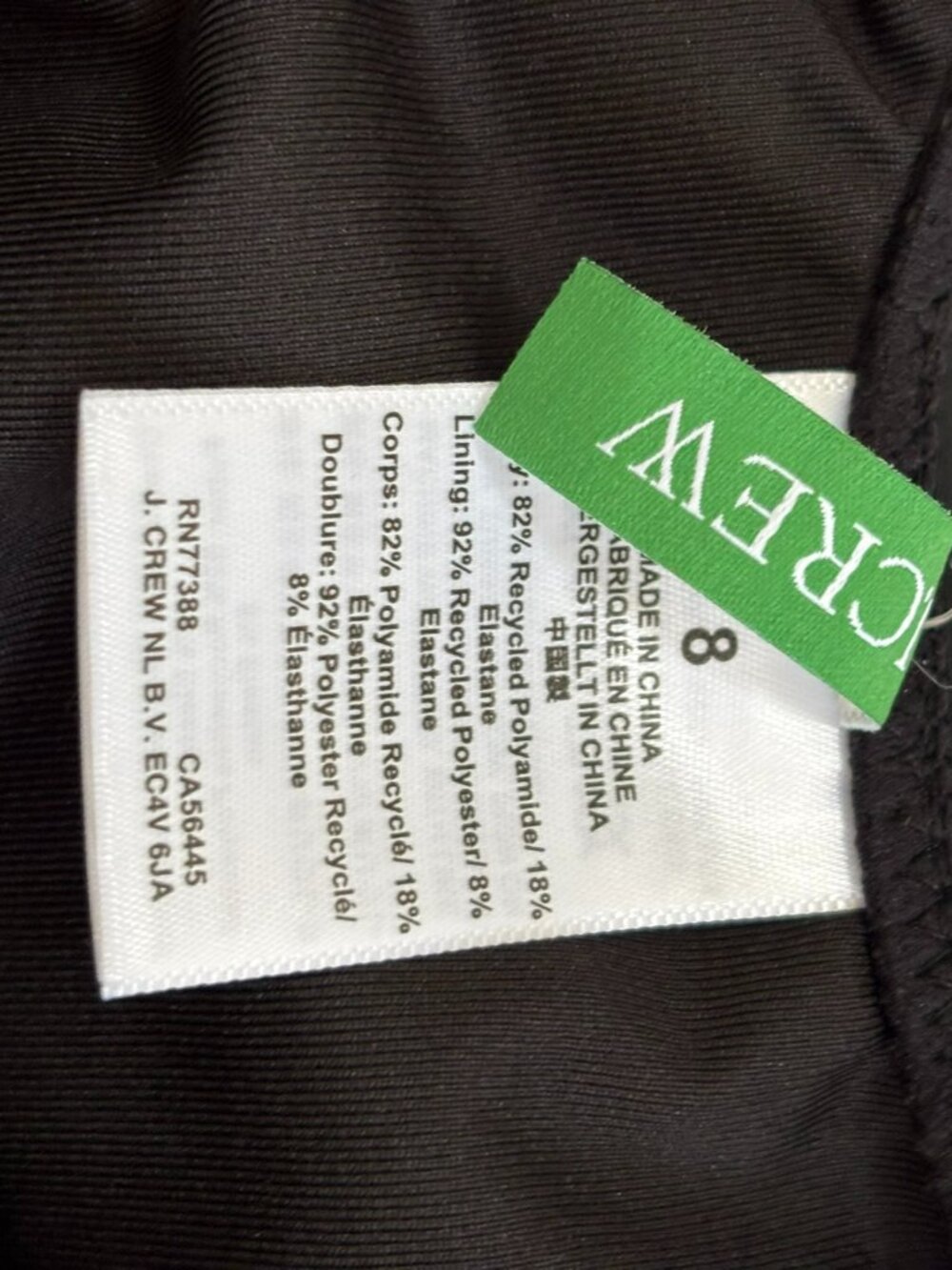 NWT J. Crew Black Plunge V-Neck Cross Back One Piece Swimsuit 8 - Picture 11 of 13